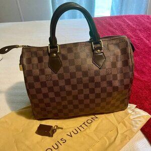 AUTHENTIC Louis Vuitton Monogram Coated Canvas Damier Ebene Speedy 30